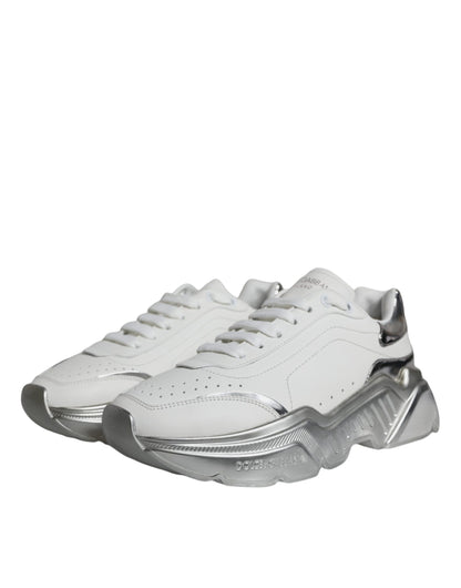 Silver White Daymaster Low Top Sneakers Shoes - The Luxe Alliance