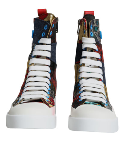  - Multicolor Patchwork Logo High Top Sneakers Shoes