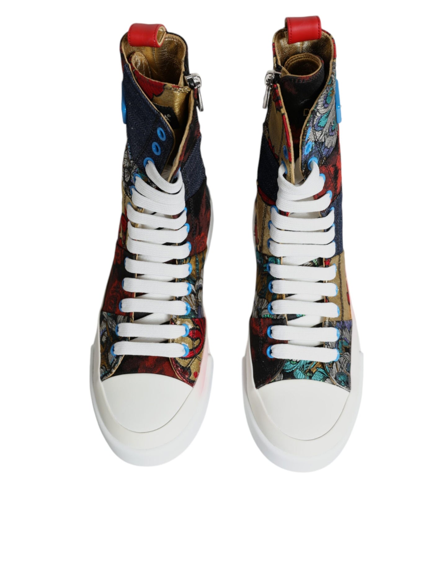  - Multicolor Patchwork Logo High Top Sneakers Shoes