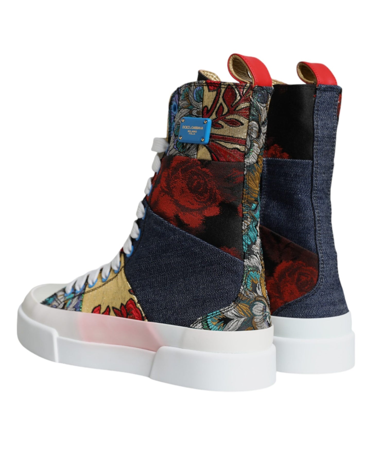  - Multicolor Patchwork Logo High Top Sneakers Shoes