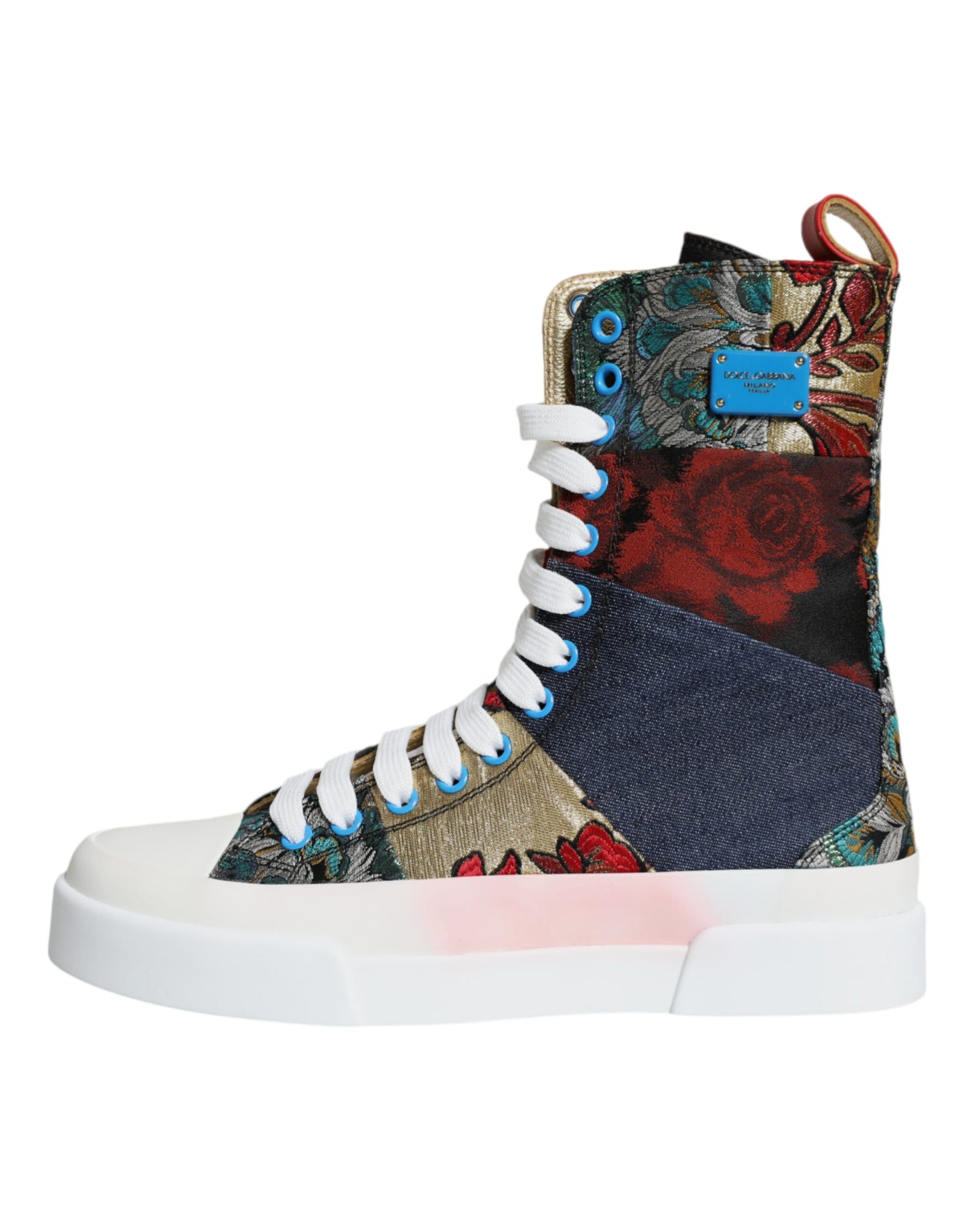  - Multicolor Patchwork Logo High Top Sneakers Shoes