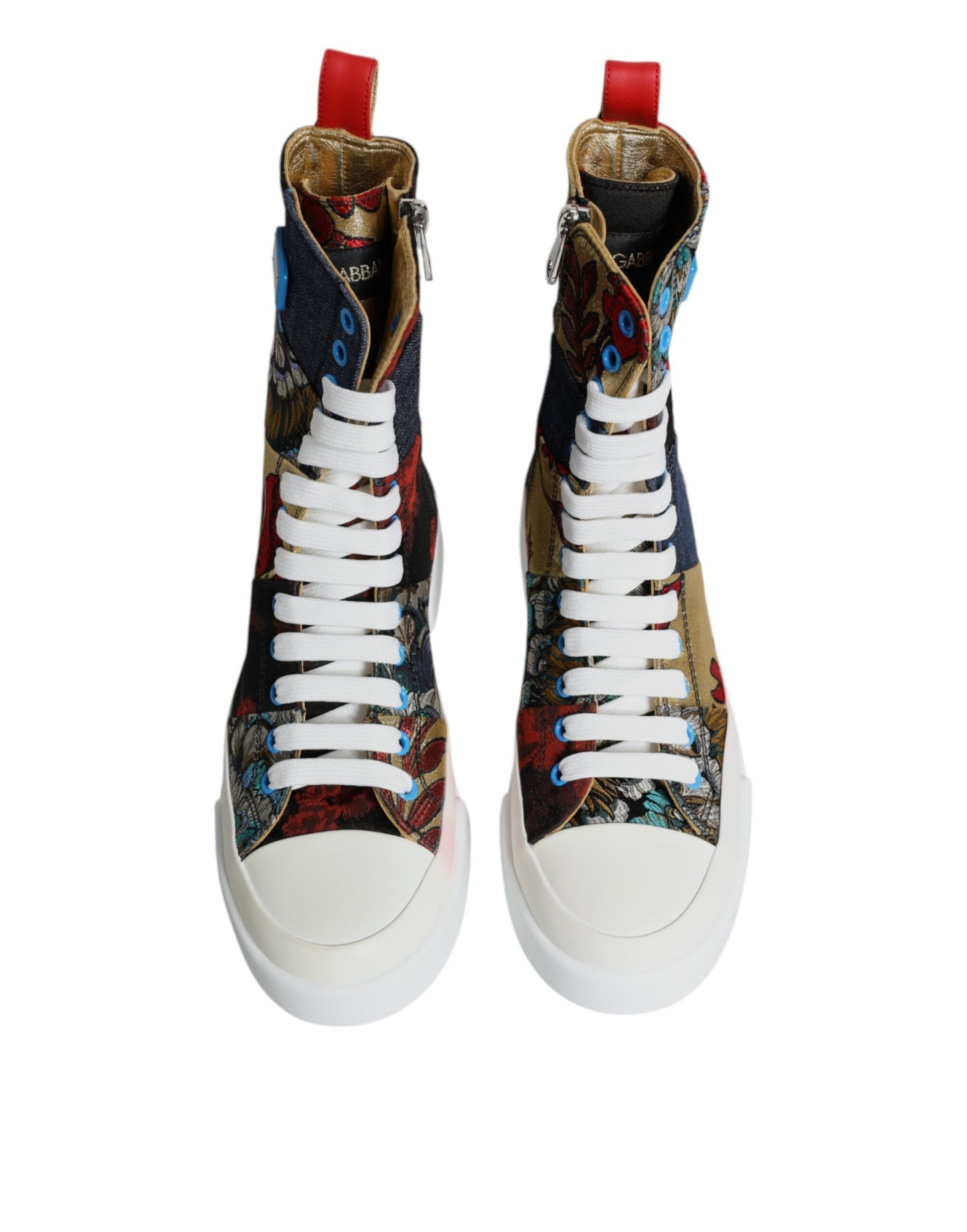  - Multicolor Patchwork Logo High Top Sneakers Shoes