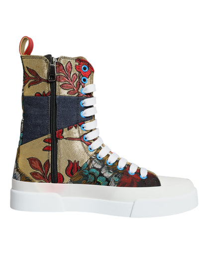  - Multicolor Patchwork Logo High Top Sneakers Shoes