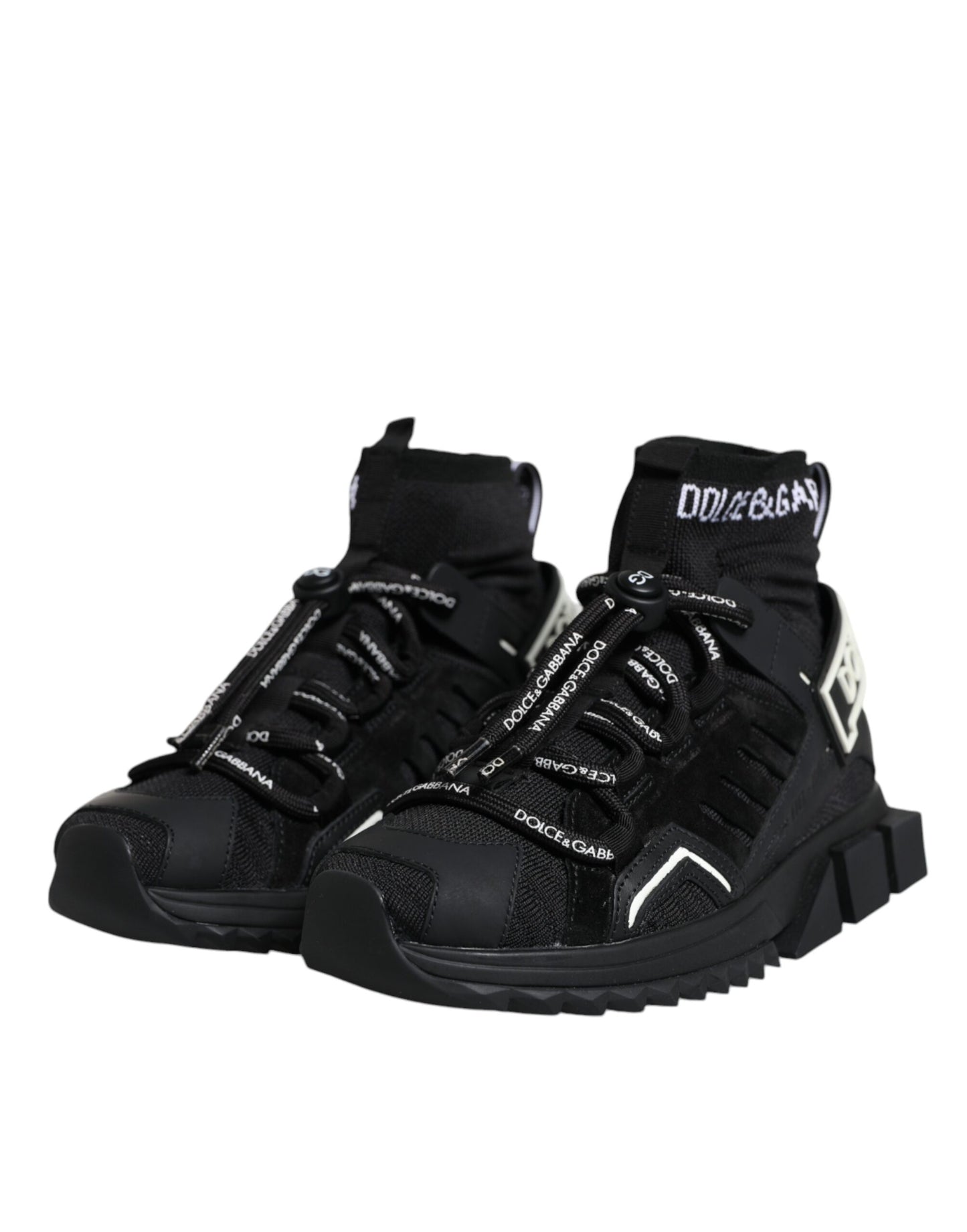  - Black Sorrento Socks Logo Sneakers Shoes