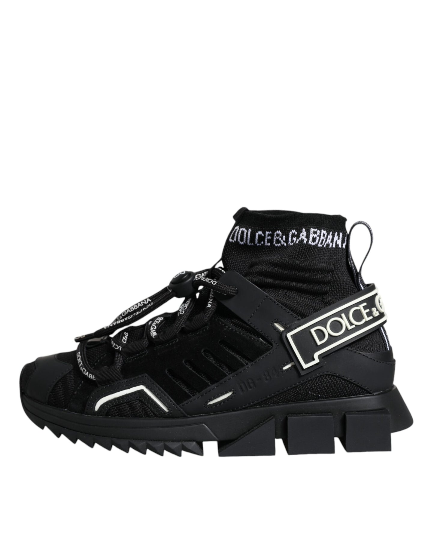  - Black Sorrento Socks Logo Sneakers Shoes