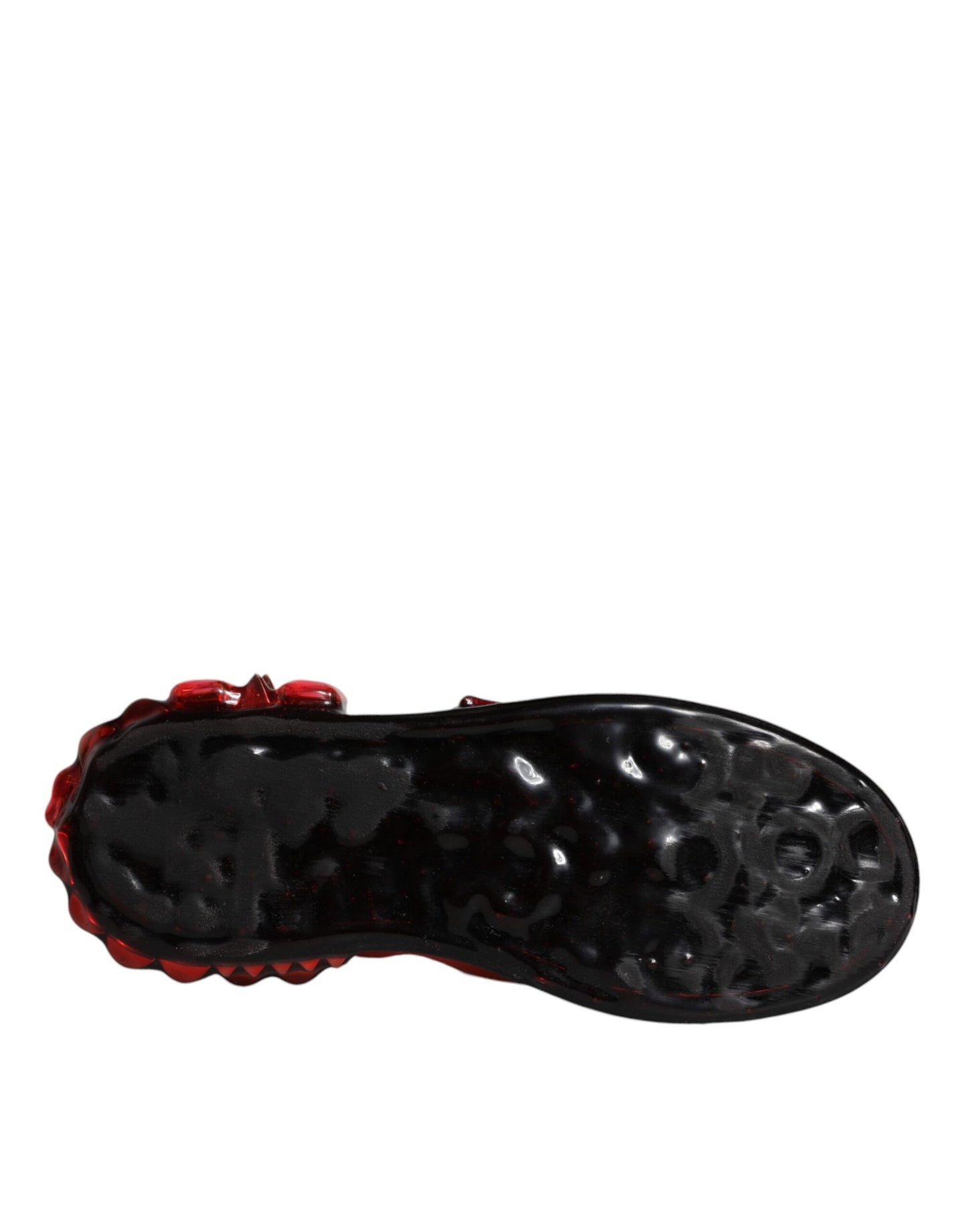 Dolce & Gabbana White Red Crystals Leather Portofino Sneakers