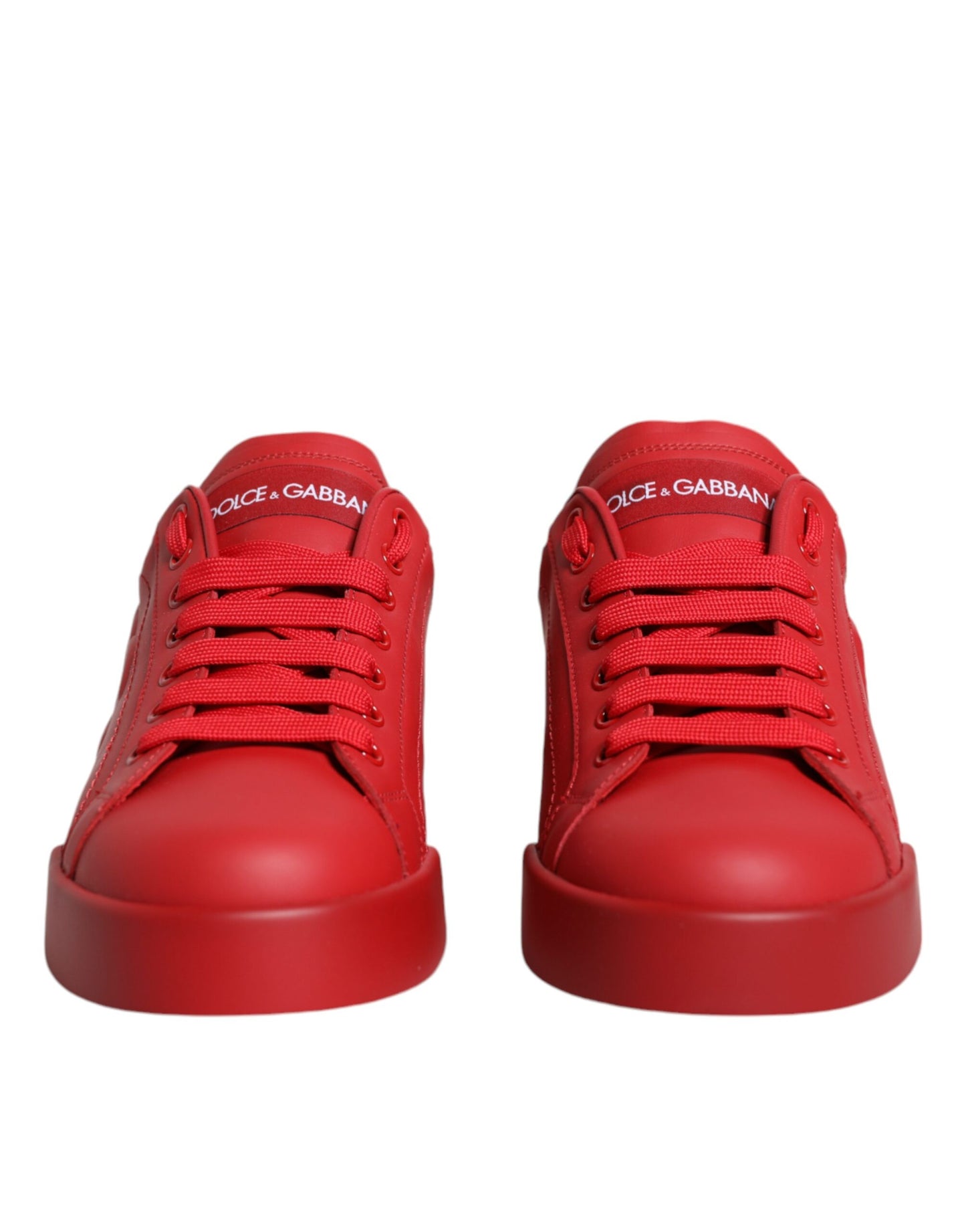 Red Leather Low Top Women Sneakers Shoes - The Luxe Alliance