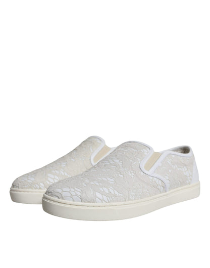 White Leather Lace Slip On Loafers Shoes - The Luxe Alliance