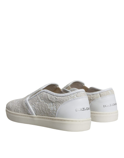 White Leather Lace Slip On Loafers Shoes - The Luxe Alliance