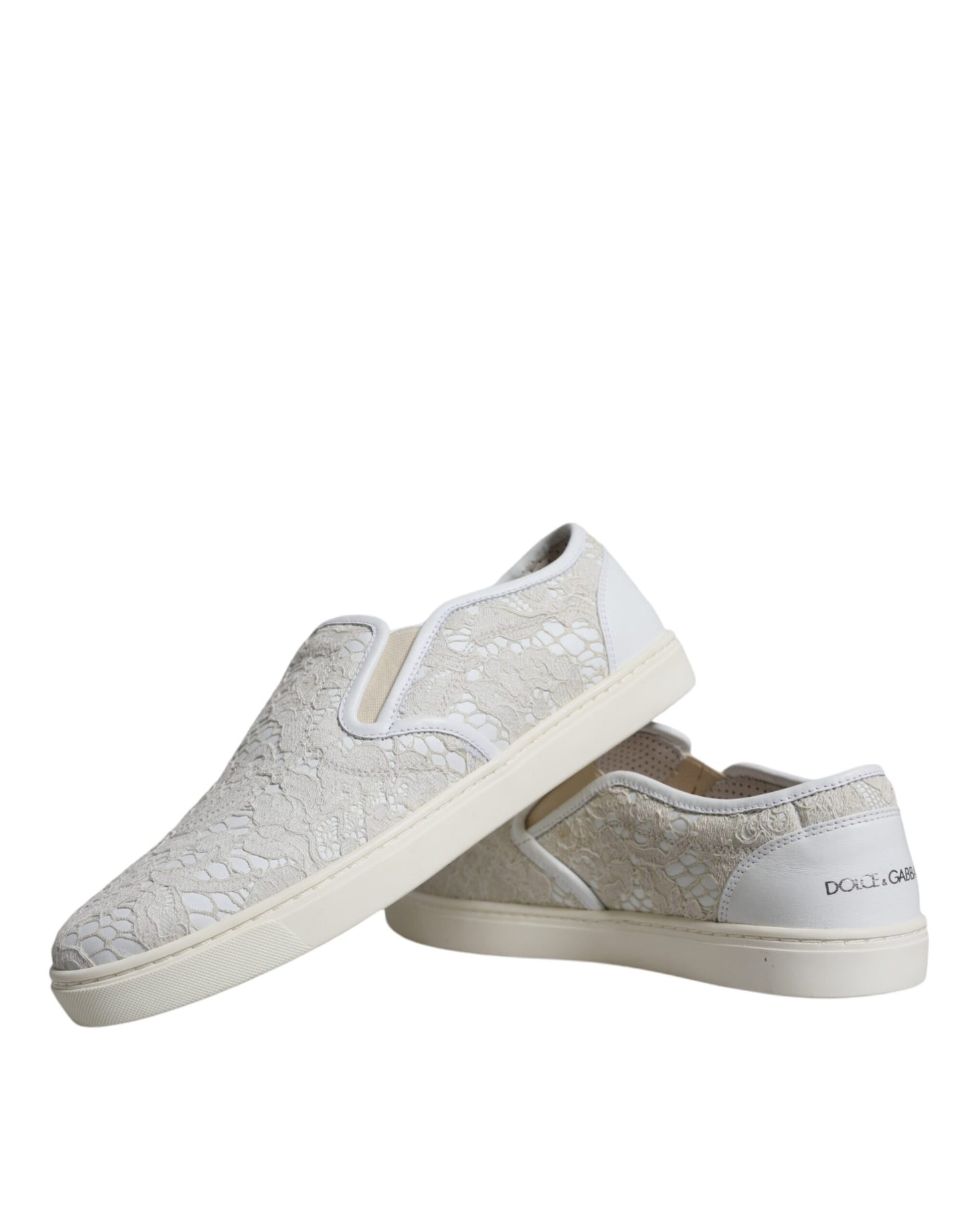 White Leather Lace Slip On Loafers Shoes - The Luxe Alliance