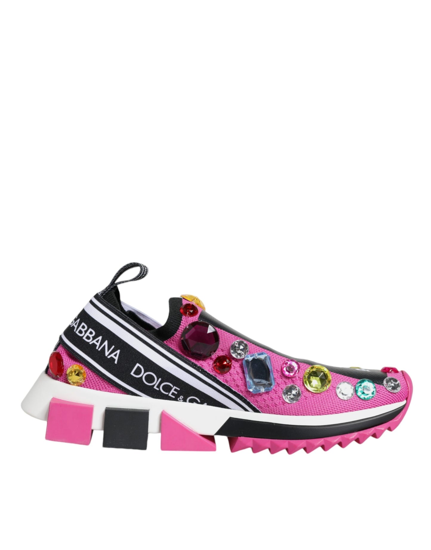 Pink Sorrento Crystals Low Top Sneakers Shoes - The Luxe Alliance