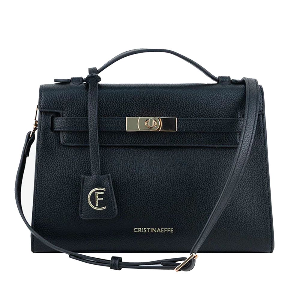  - Black Artificial Leather Crossbody Bag