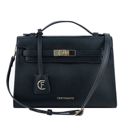  - Black Artificial Leather Crossbody Bag