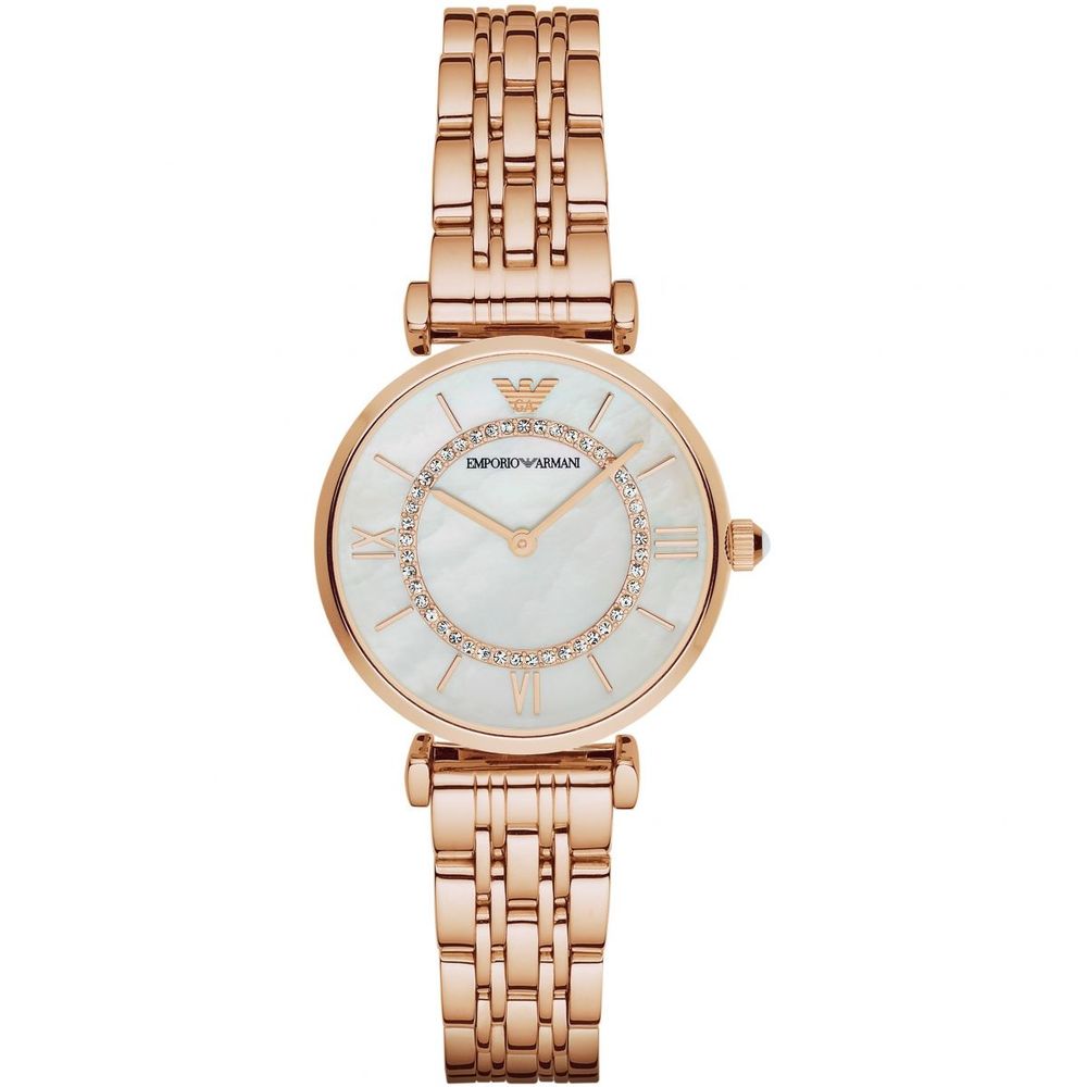  - Armani Women’s Rose Gold Stainless Steel Quartz Watch - 32mm Gray Dial