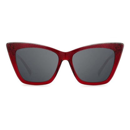 Jimmy Choo Women’s Sunglasses – Red Acetate Frame, 55mm Lenses