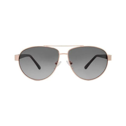Guess Unisex Gold Metal Sunglasses – Chic Oversized Design with Grey Gradient Lenses, 60mm