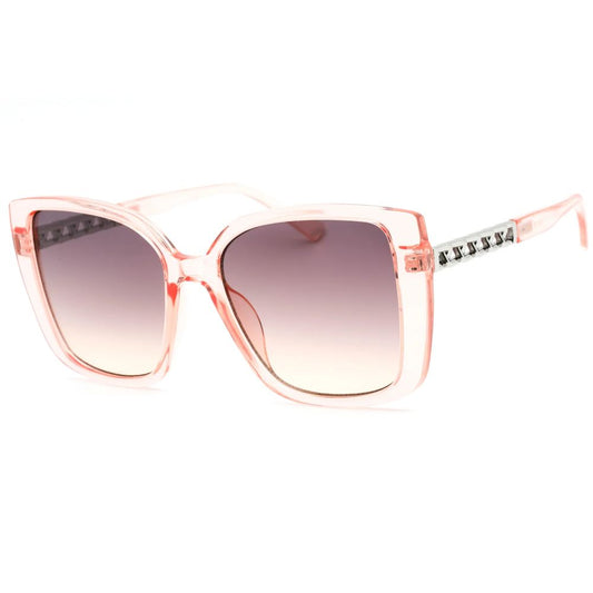 Guess Women’s Transparent Resin Sunglasses – Red Gradient Lenses, 57mm
