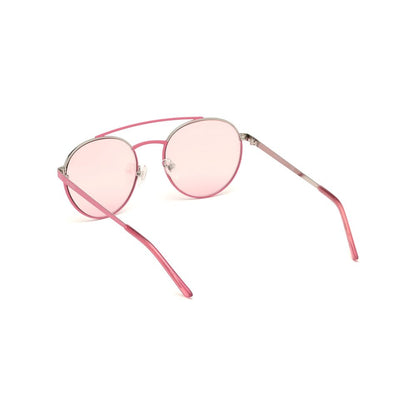 Guess Unisex Sunglasses – Pink Metal Frame with Violet Lenses, 53mm