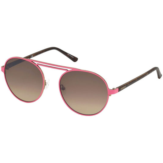 Guess Unisex Sunglasses – Pink Acetate Frame with Gradient Lenses, 55mm
