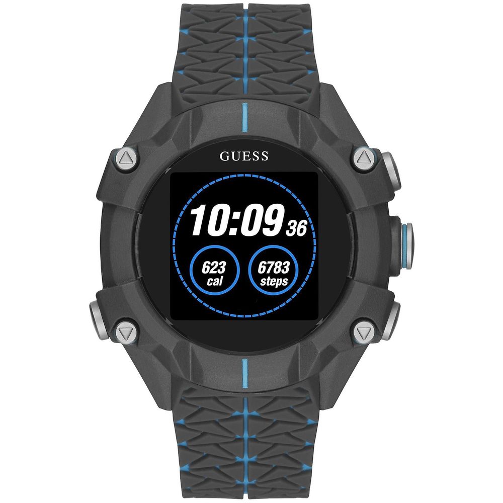 Guess Men’s Watch, Digital Display, Grey Resin Strap