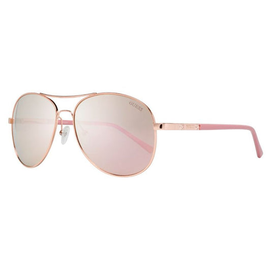 Guess Women’s Sunglasses – Pink Metal Frame with Red Mirror Lenses, 60mm