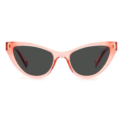 Polaroid Women’s Sunglasses – Pink Plastic Frame with Polarized Gray Lenses, 52mm