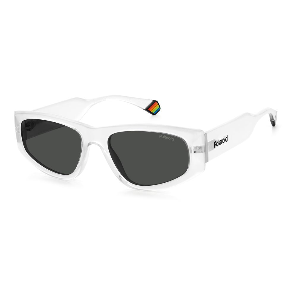 Polaroid Unisex Transparent Plastic Sunglasses – Bold Style with Polarized Lenses, 55mm