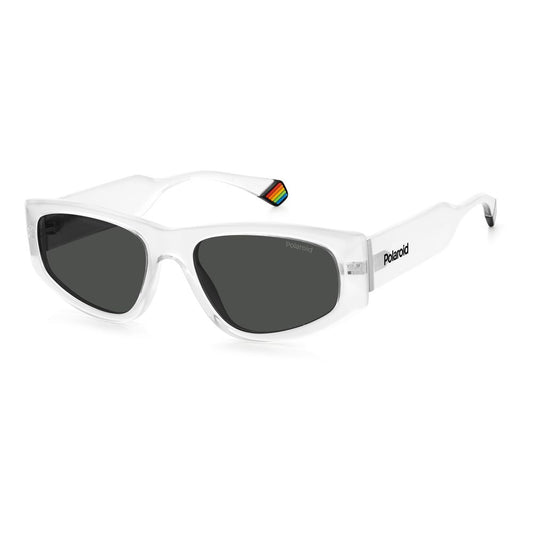 Polaroid Unisex Transparent Plastic Sunglasses – Bold Style with Polarized Lenses, 55mm