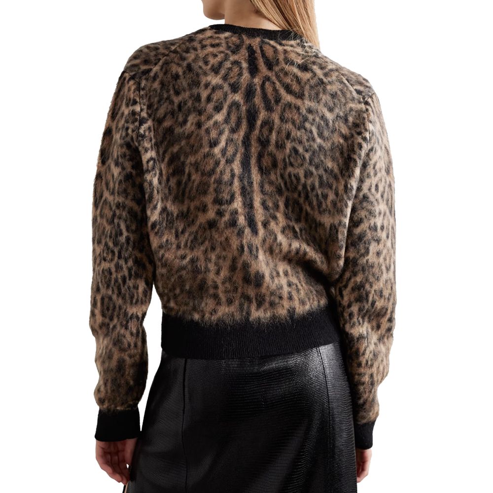 Luxe Leopard Print Mohair Blend Sweater