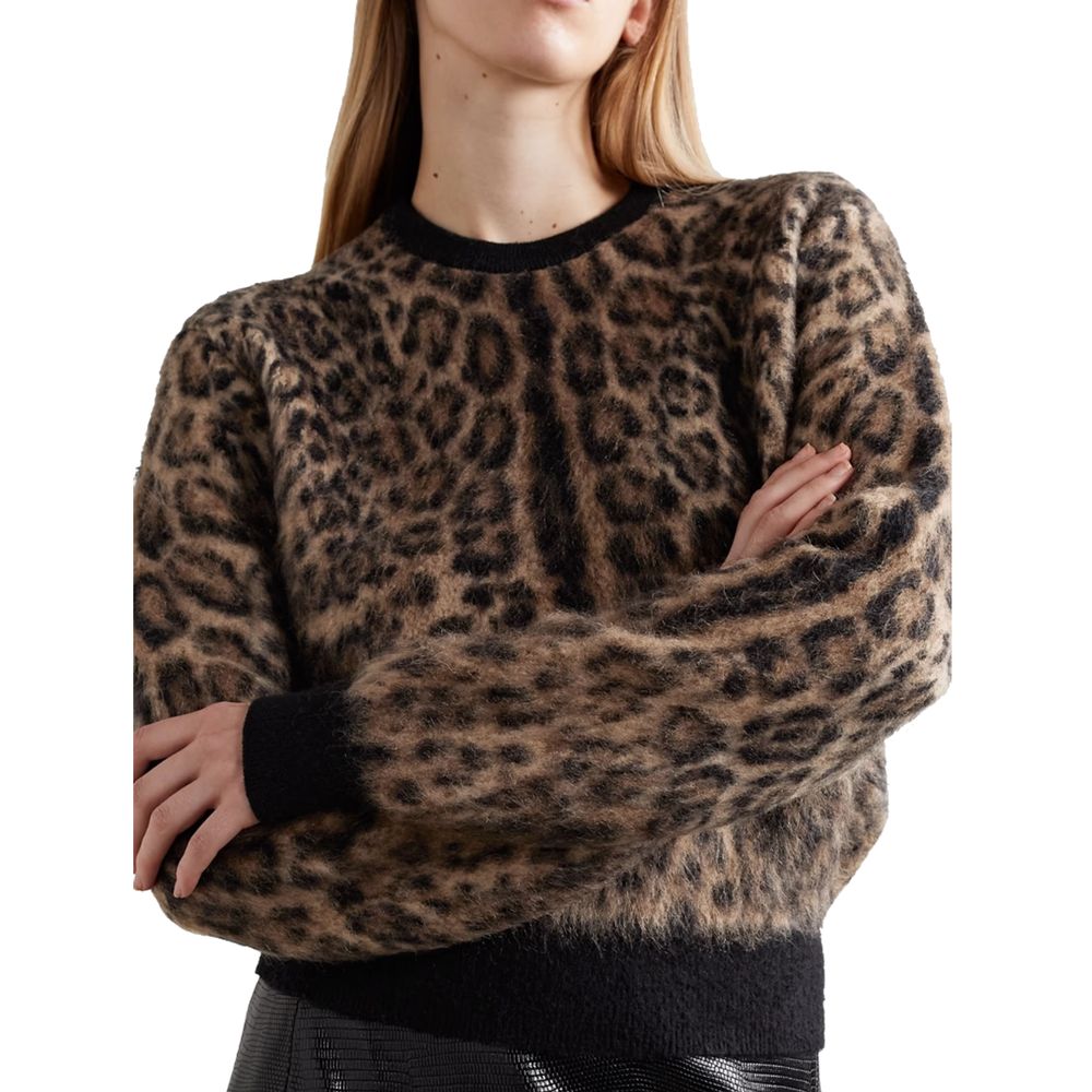 Luxe Leopard Print Mohair Blend Sweater