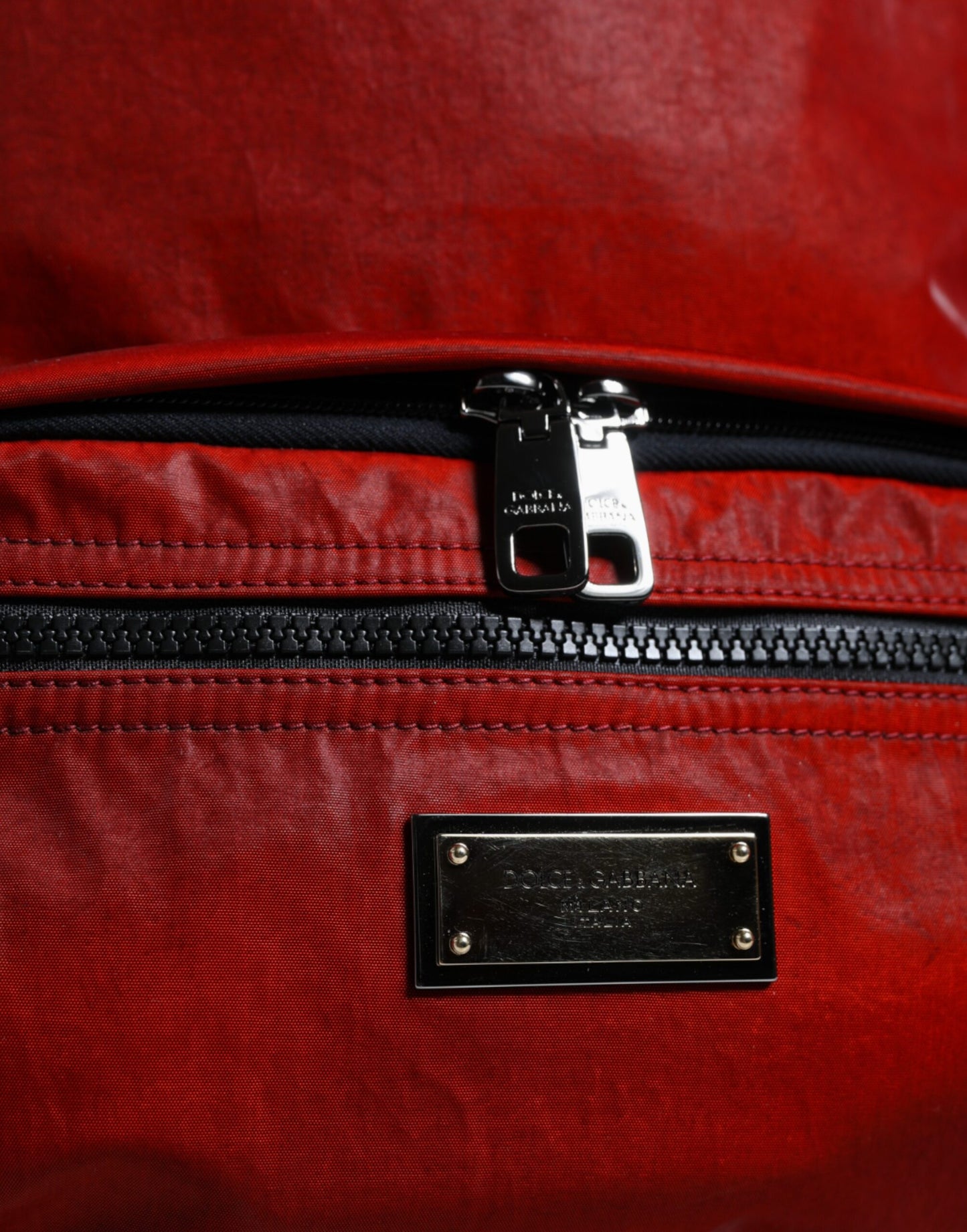 Red Patent Leather Logo Plaque Backpack Bag - The Luxe Alliance