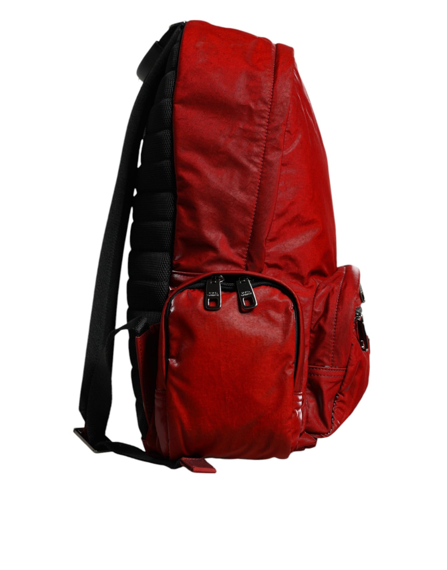 Red Patent Leather Logo Plaque Backpack Bag - The Luxe Alliance