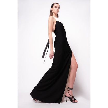 Black Viscose Dress - The Luxe Alliance