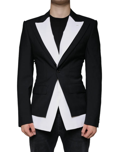 Black White Single Breasted Dress Blazer - The Luxe Alliance