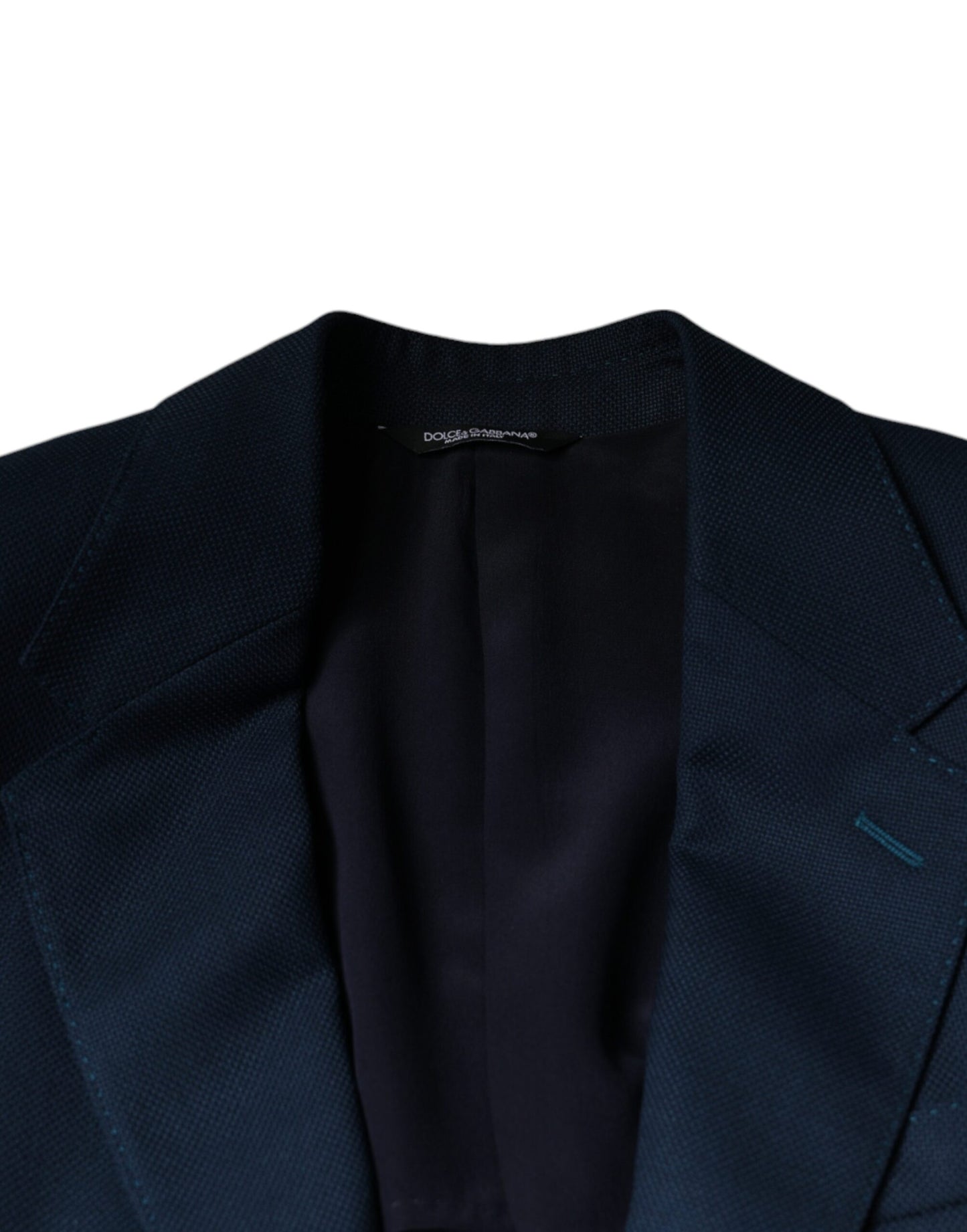 Blue Wool Logo Single Breasted Coat Blazer - The Luxe Alliance