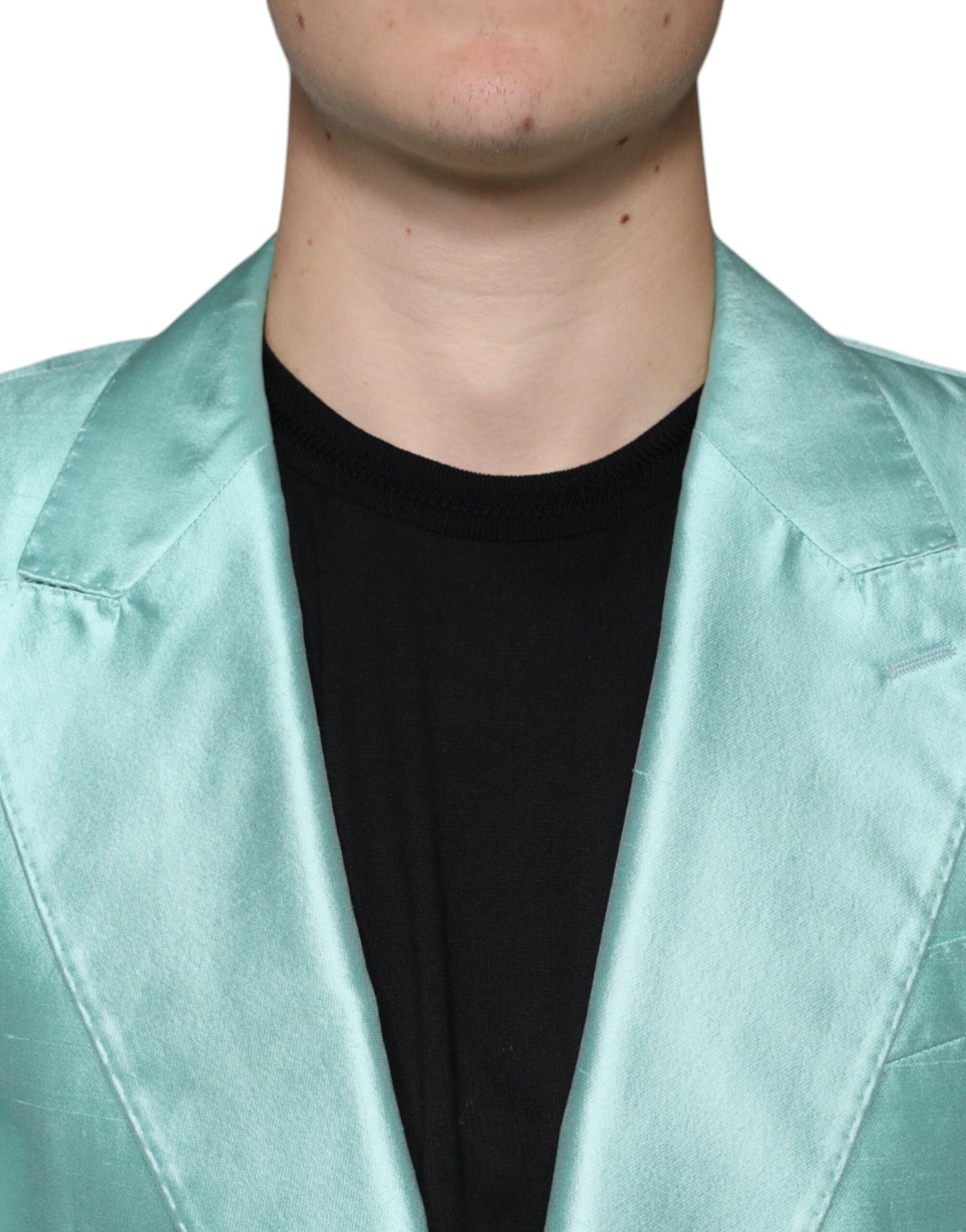 Mint Green Silk Single Breasted Coat Blazer - The Luxe Alliance