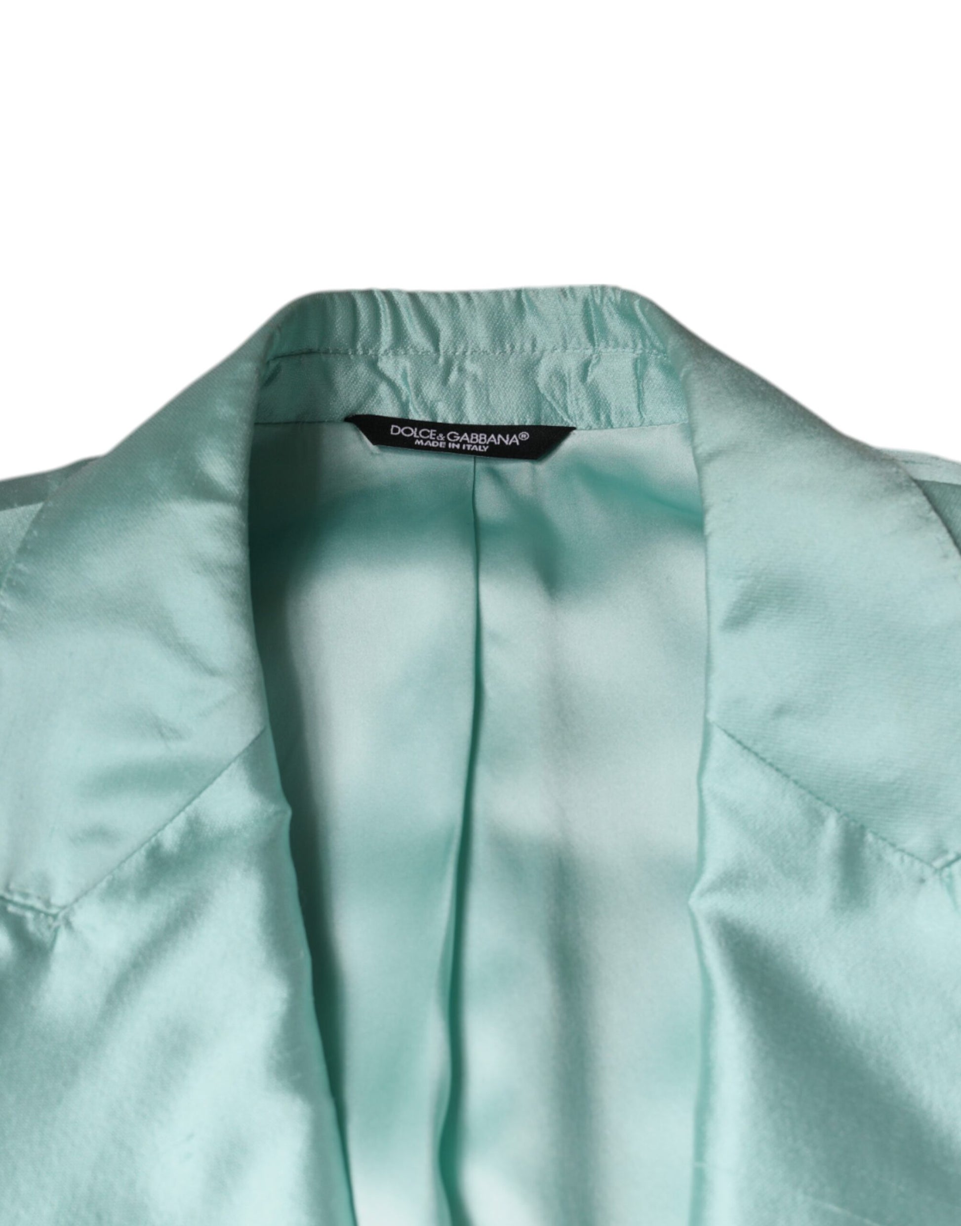 Mint Green Silk Single Breasted Coat Blazer