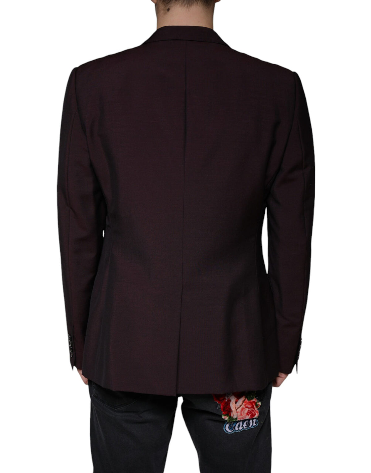 Bordeaux Wool Single Breasted Dress Blazer by Dolce & Gabbana