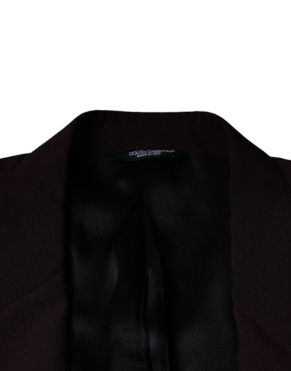 Bordeaux Wool Single Breasted Dress Blazer by Dolce & Gabbana