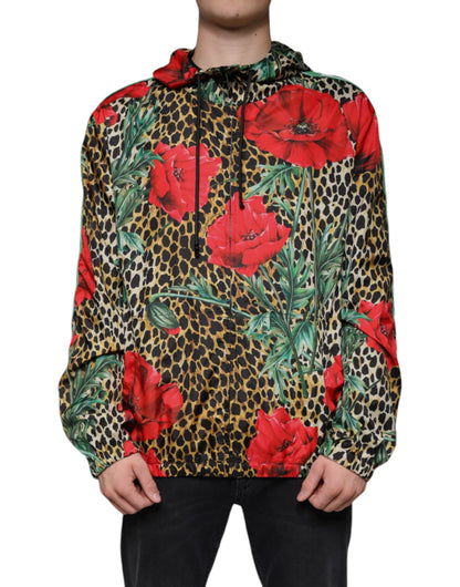 Multicolor Leopard Floral Hooded Jacket - The Luxe Alliance