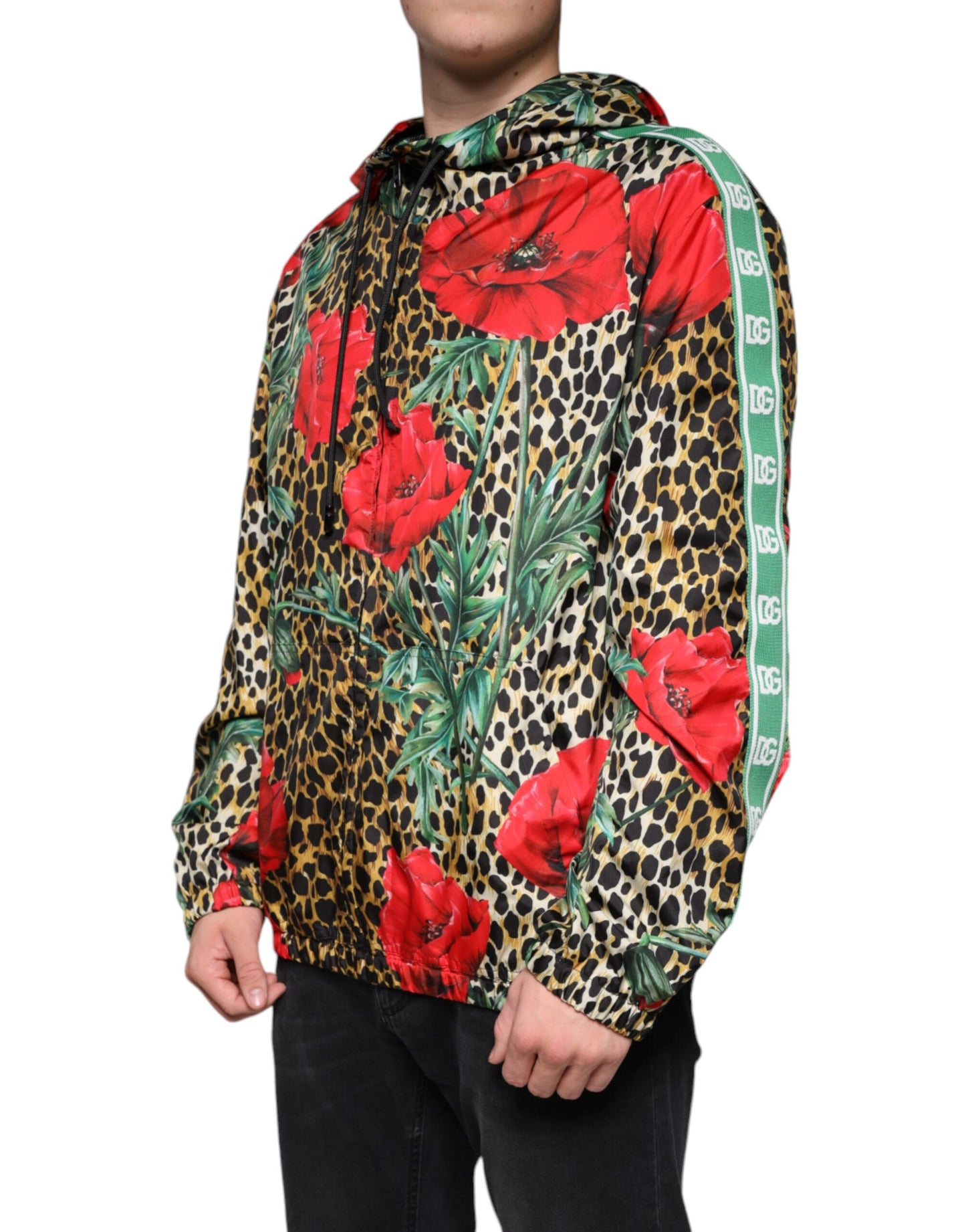 Multicolor Leopard Floral Hooded Jacket - The Luxe Alliance