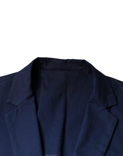 Blue Notch Single Breasted Dress Coat Blazer - The Luxe Alliance