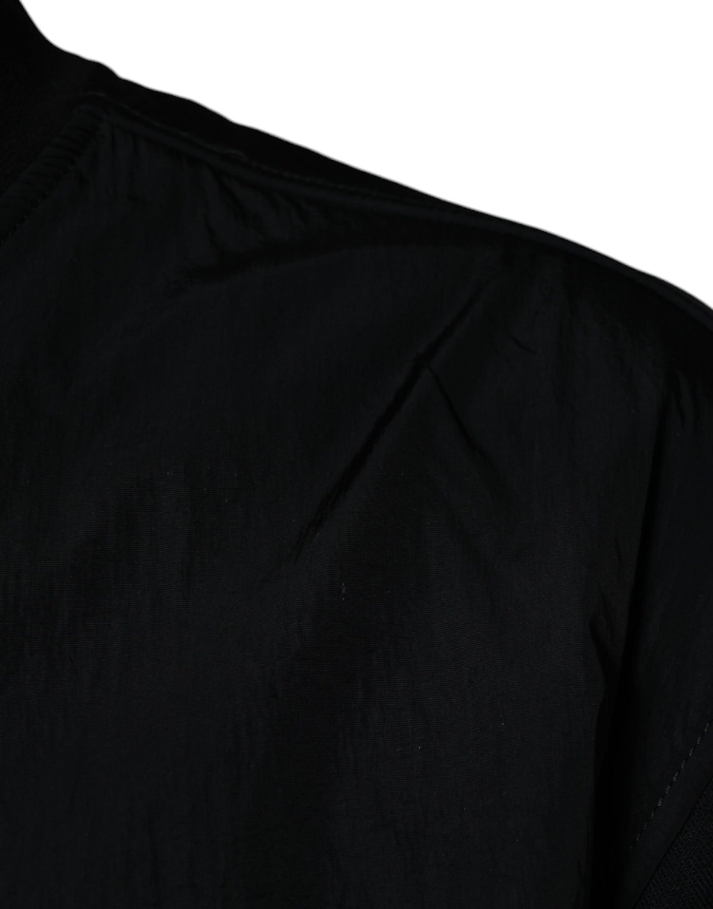 Black Cotton Full Zip Bomber Long Sleeves Jacket - The Luxe Alliance