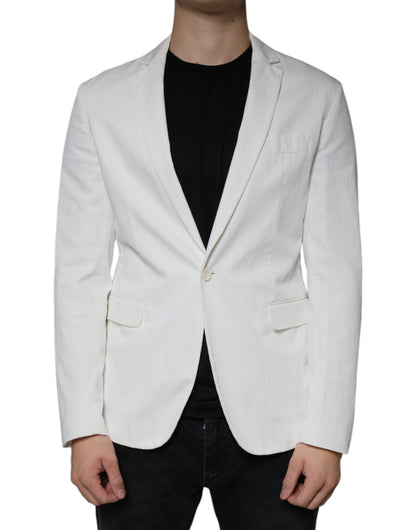 DONDUP White Single Breasted One Button Dress Formal Blazer