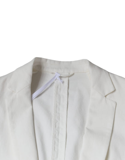 DONDUP White Single Breasted One Button Dress Formal Blazer