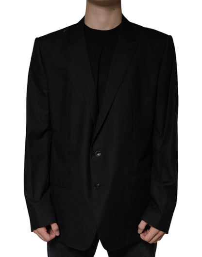 Black Wool Single Breasted Men Coat Blazer - The Luxe Alliance