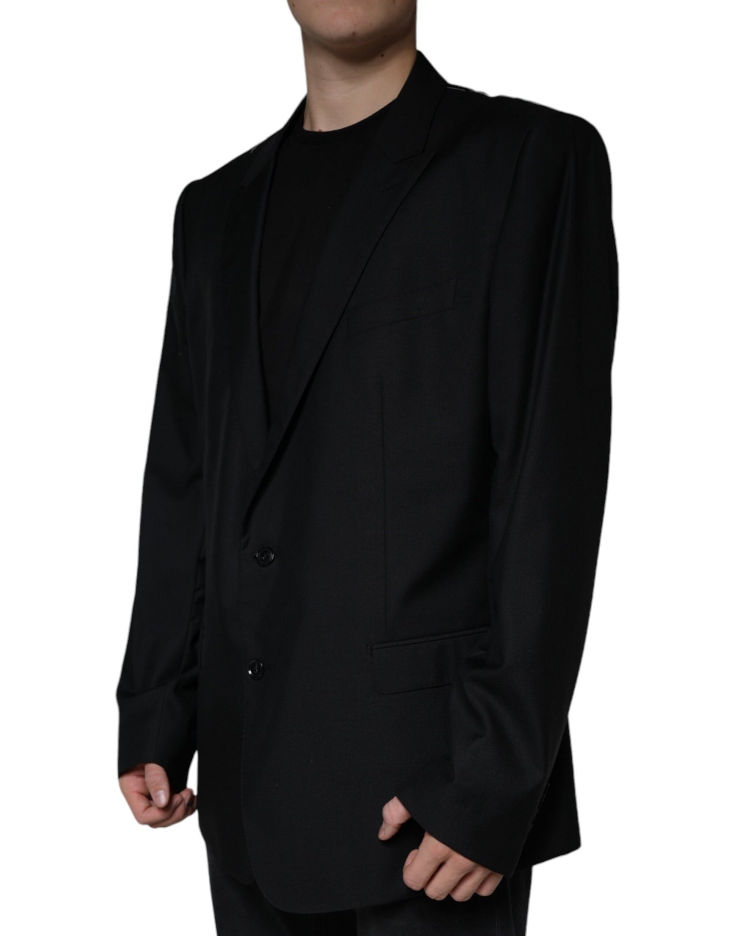 Black Wool Single Breasted Men Coat Blazer - The Luxe Alliance