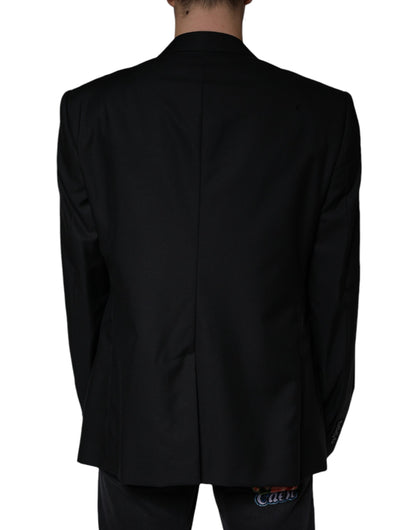 Black Wool Single Breasted Men Coat Blazer - The Luxe Alliance