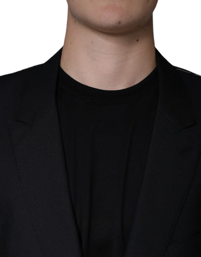 Black Wool Single Breasted Men Coat Blazer - The Luxe Alliance