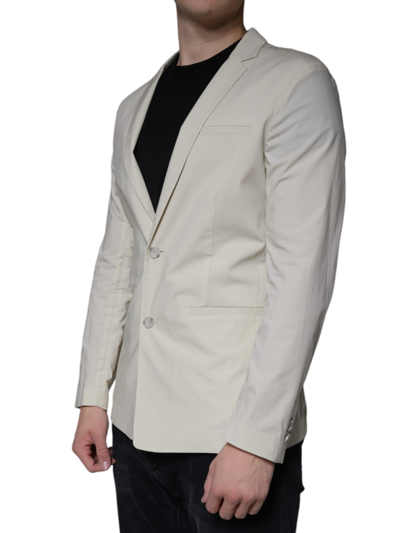  - Beige Single Breasted Dress Formal Coat Blazer